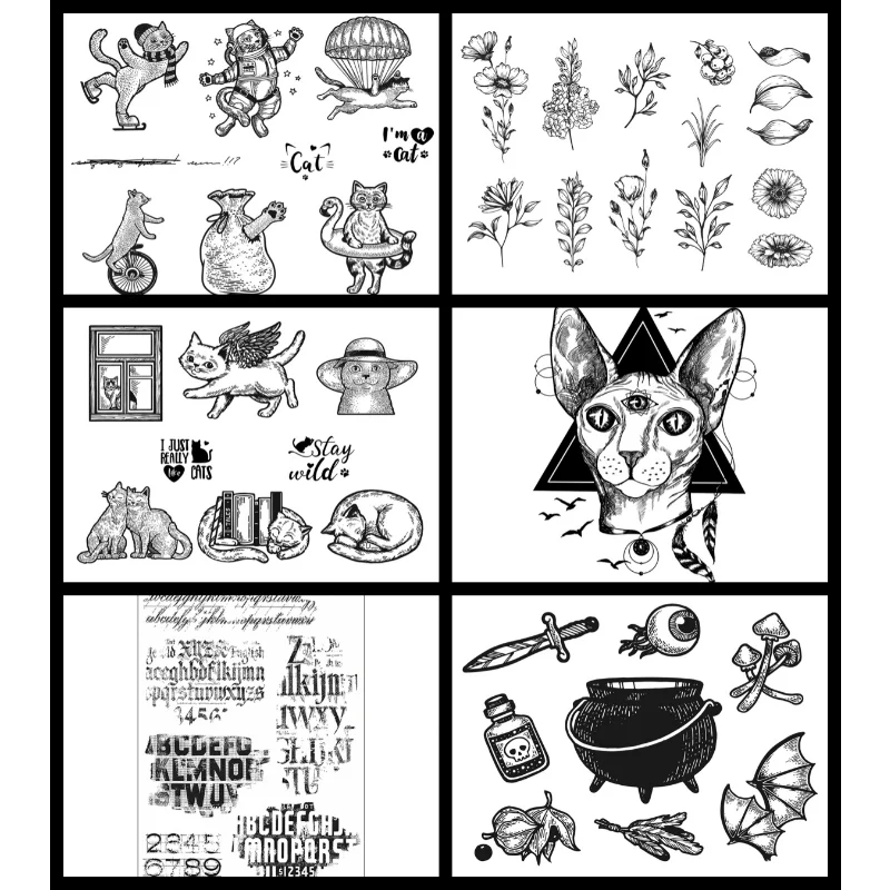 Прозрачные силиконовые штампы для скрапбукинга 11 х16 см