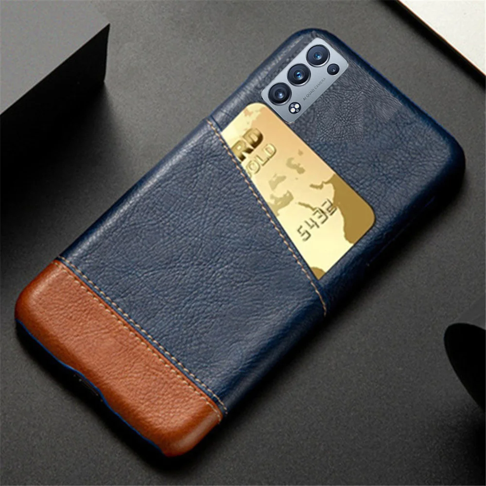 

Reno 6 Pro For Oppo Reno 6 Pro 5G CPH2247 Case Card Slot Mixed Splice PU Leather Cover For Oppo Reno 6 Pro 5G CPH2249 Reno6 Pro
