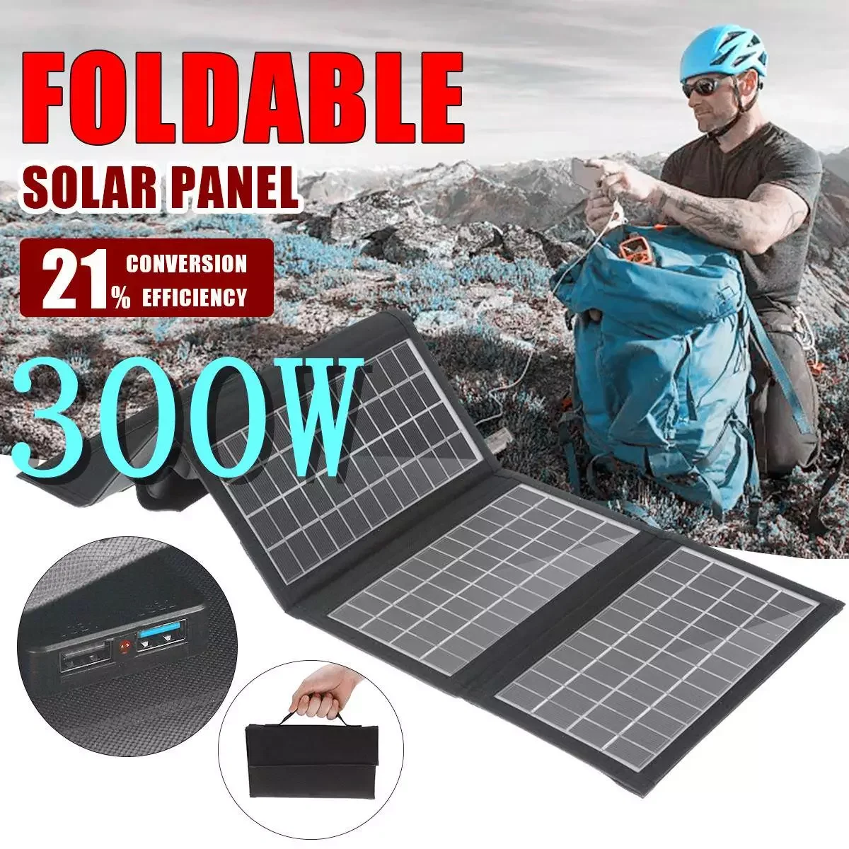 

NEW2023 320W Sunpower Solar Panels Portable Foldable Solar Panel Waterproof Outdoor Crystalline Solar Cells Charger 670x245 mm