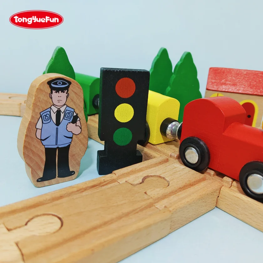 

Деревянные игрушки Монтессори, набор железнодорожных треков, аксессуары для детей, развивающая игра-головоломка Fast eдук