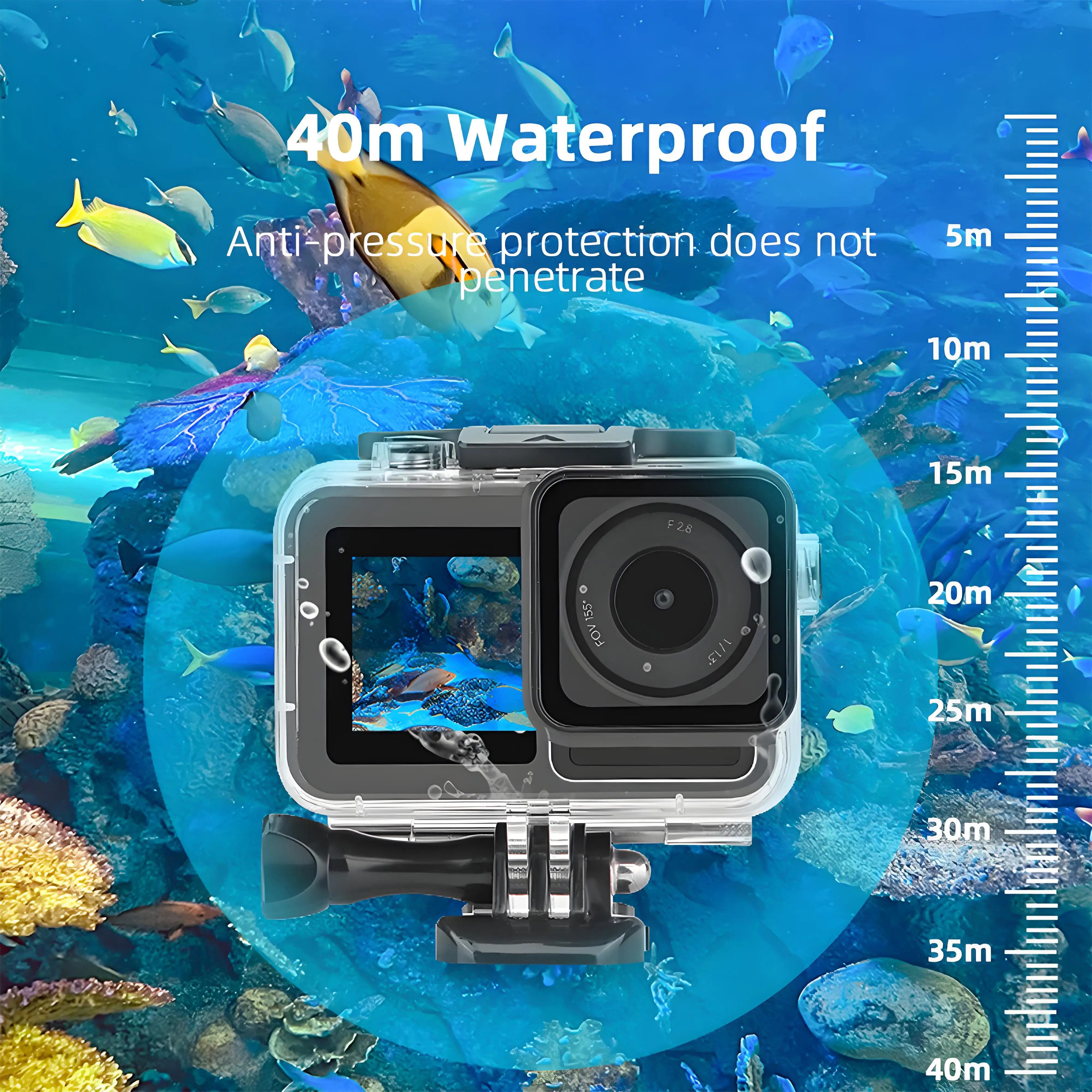 Водонепроницаемый чехол для DJI Osmo Action 5 Pro/4/3 подводного погружения защитный с