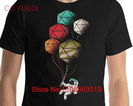 Футболка Astronaut With D20 D Dice Balloons с длинными или короткими рукавами
