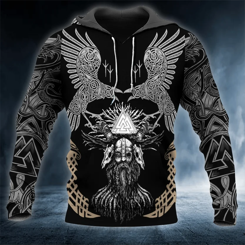 

Raven Tattoos The Valknut Symbol Odin King Viking Skull 3D Hoodies For Men/Women Streetwear Sweatshirts Zip Up Hoodie Sudaderas