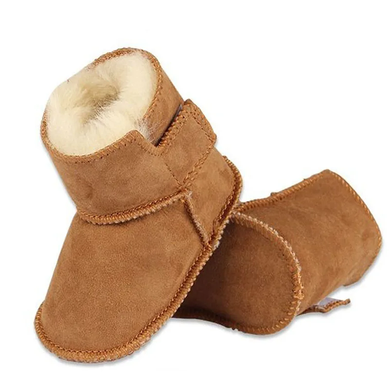 Newborn Baby First Walkers Toddler Warm Boots Winter Leather baby Girls Boys Shoes Soft Sole Faux Fur Bebe Booties