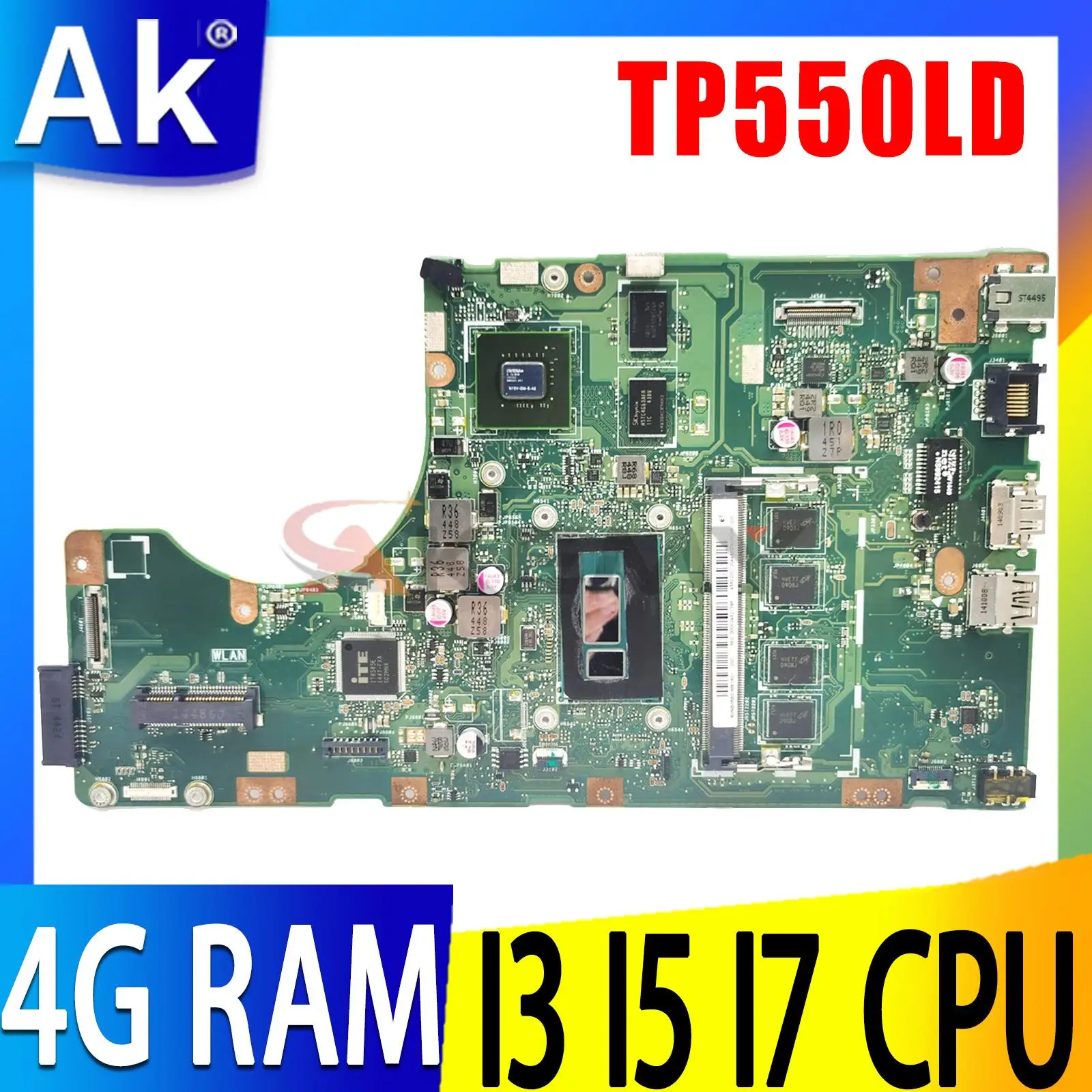 

TP550LD Laptop Motherboard for ASUS TP550L TP550LN TP550LJ TP550LA Mainboard CPU I3 I5 I7 CPU GT820/920M 100% test runs well