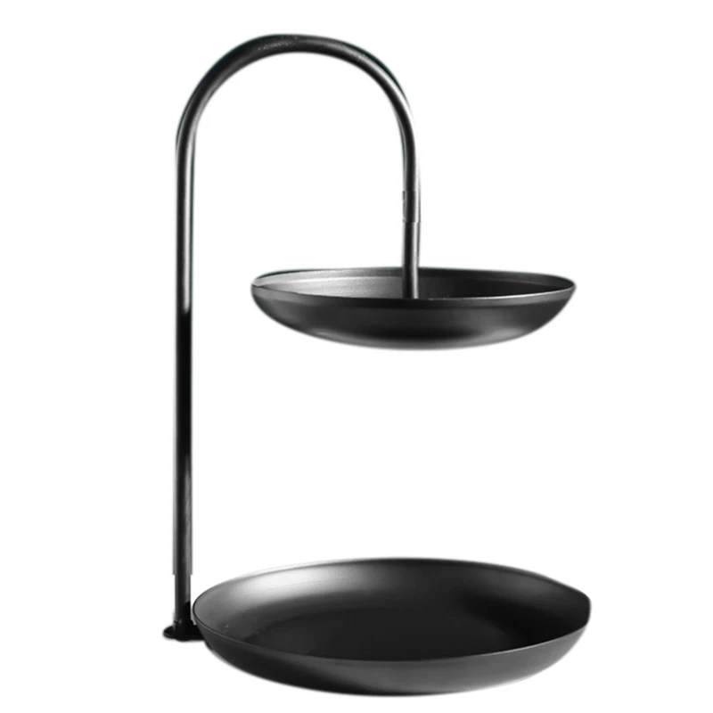 

Креативный металлический двухслойный поднос для фруктов, стойка для тортов, стойка для еды, декоративная стойка для хранения ювелирных изд...