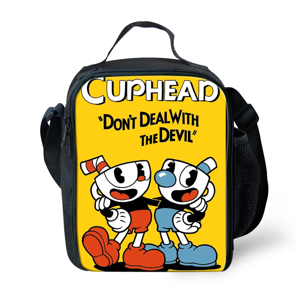 Портативная Изолированная Полиэстеровая сумка для ланча Cuphead с принтом