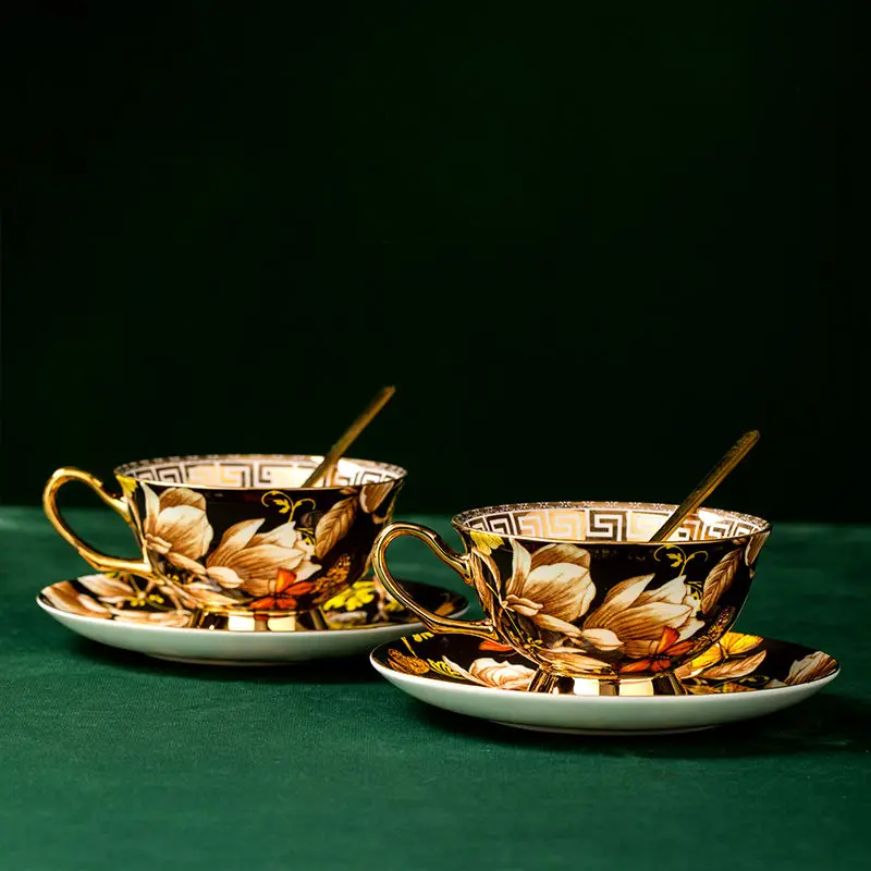 

Ceramic Espresso Coffee Cups Creative Vintage Coffee Cup Services Reusable English Tea Set Kahve Fincan Takimlari Ramadan Cups