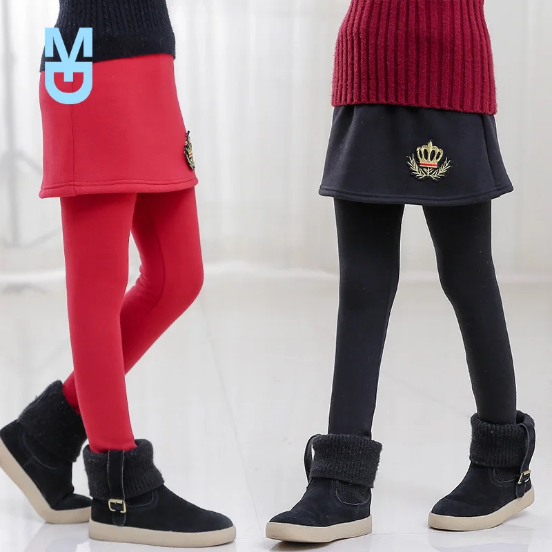 

New 2022 Winter Girl Legging Skirt Pant Baby Girl Winter Warm Plus Velvet Thickening Leggings Children Girls Bootcut for Girl
