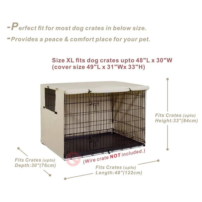 2023 New Pet Large Dog Crate Cover Dustproof Waterproof Kennel Sets