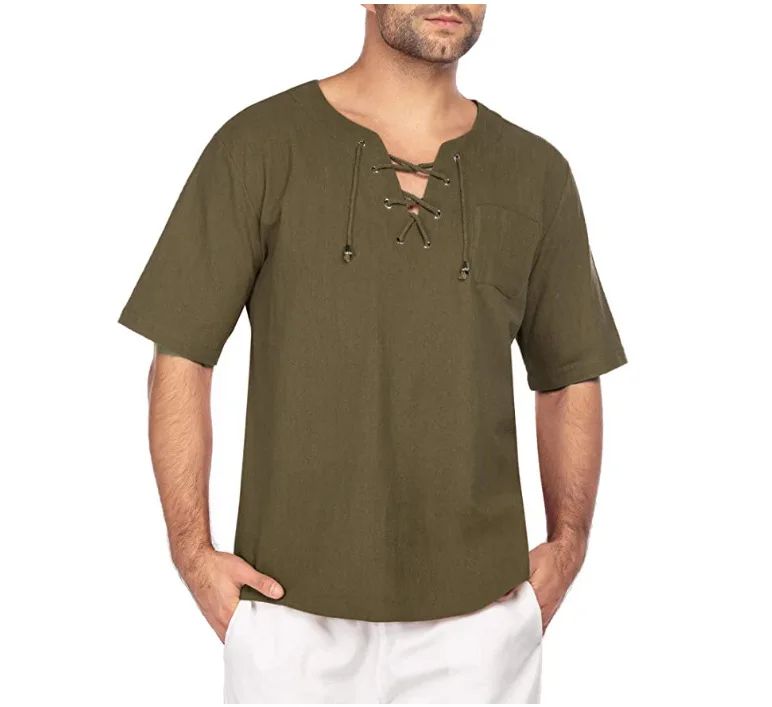 

2022 Summer New Men's Short-Sleeved T-shirt Cotton LinenCasual Men's T-shirt Shirt Male Breathable S-3XL