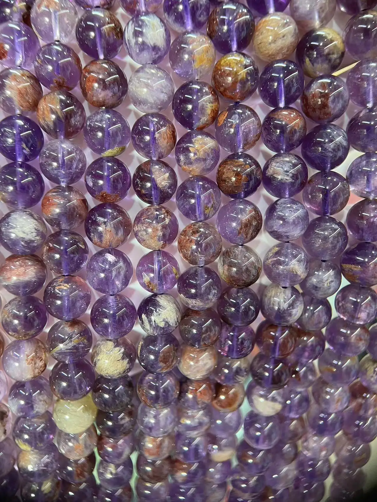

Natural Stone Purple Ghost Aurora Round Beads 6 8 10mm Glossy Crystal Gem Crystal Beads, Bracelet Necklace Diy