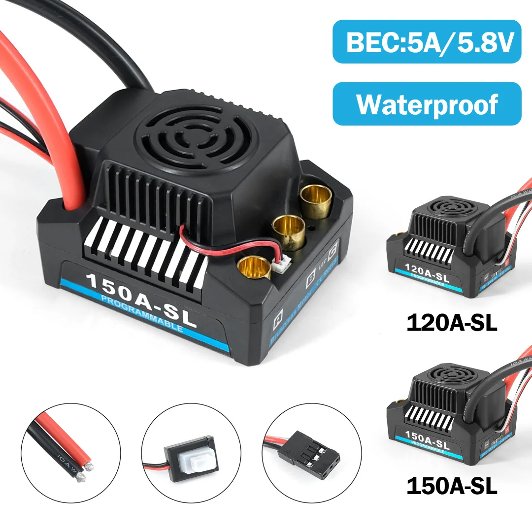 

Mayitr 1pc Electric Speed Controller Sensorless Brushless Motor 120A/150A Waterproof ESC Electric Adjustable Motors