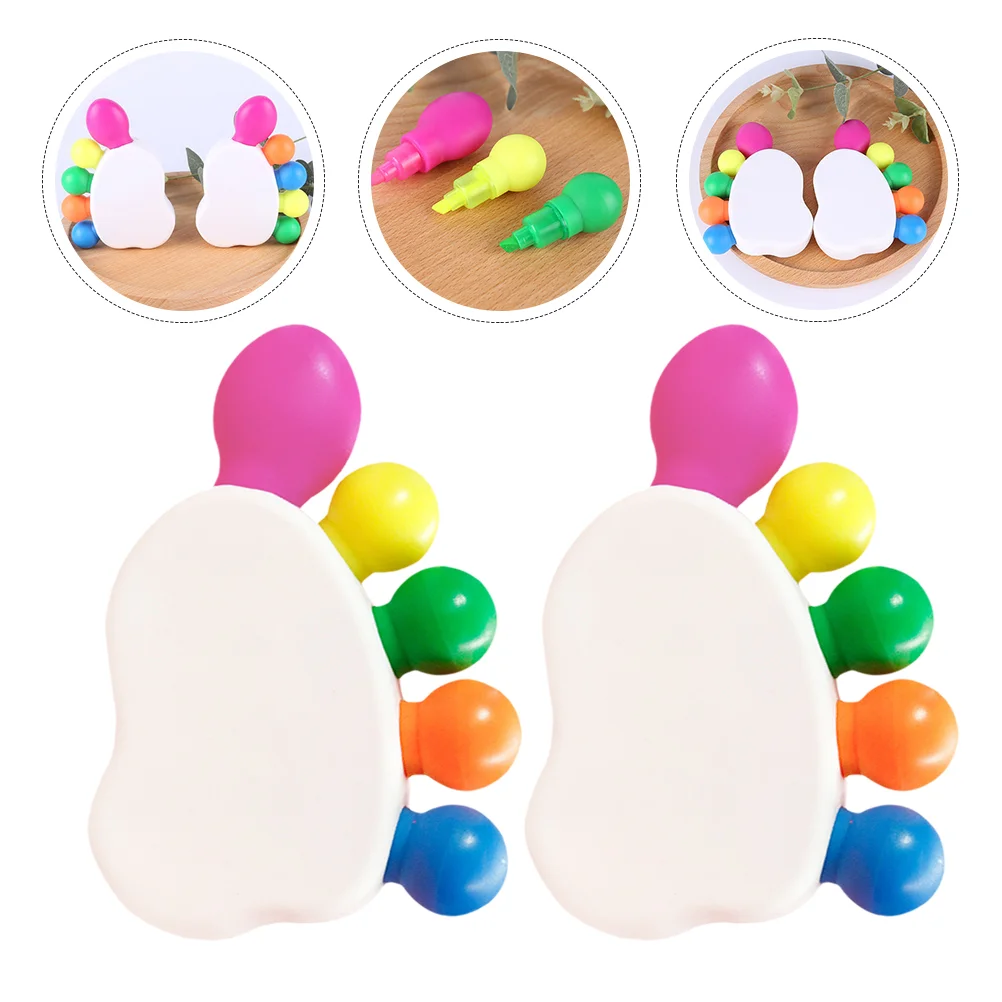 

2 Sets Novel Adorable Highlighter Pen Markers Finger Highlighters for School Children Students