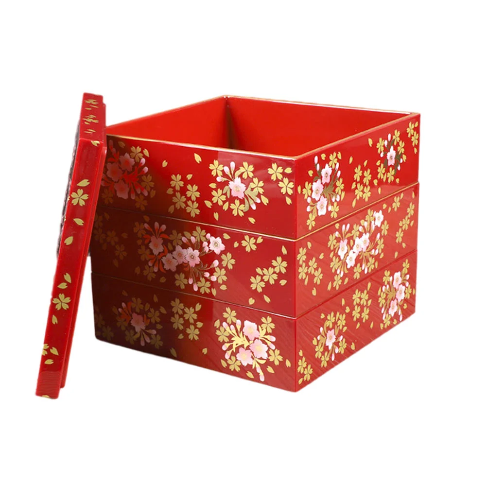 

Candy Containers Japanese Sushi Box Food Storage Case Multi-layer Tray Three-layer Plastic Child