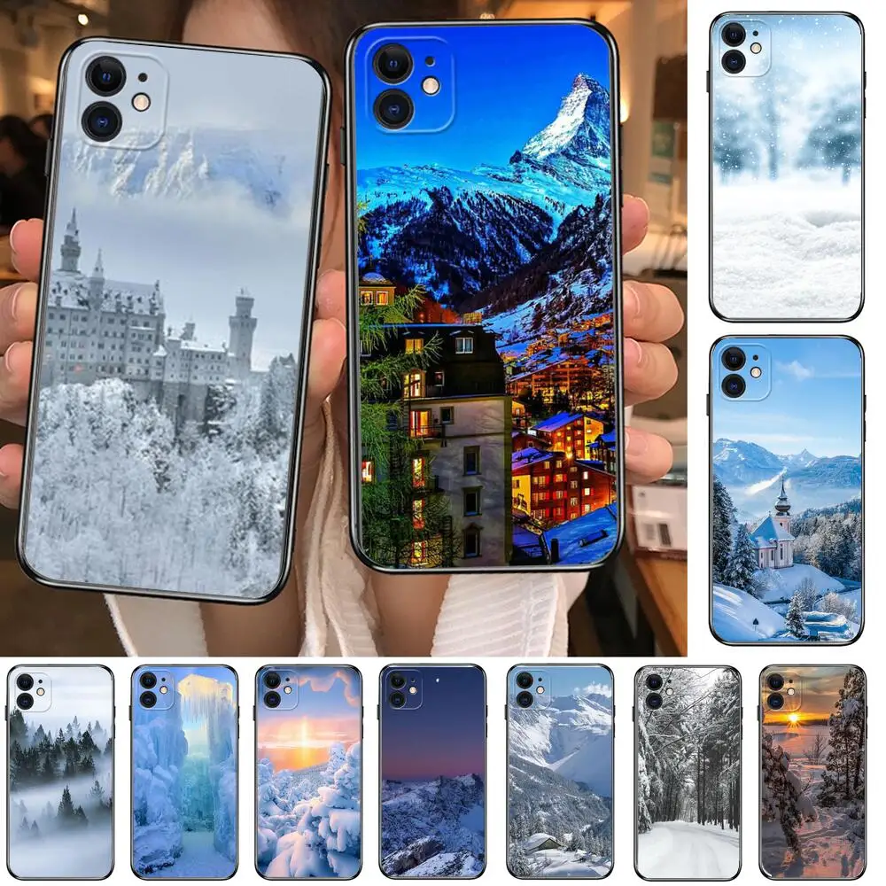 

beautiful snow scene Phone Cases For iphone 13 Pro Max case 12 11 Pro Max 8 PLUS 7PLUS 6S XR X XS 6 mini se mobile cell