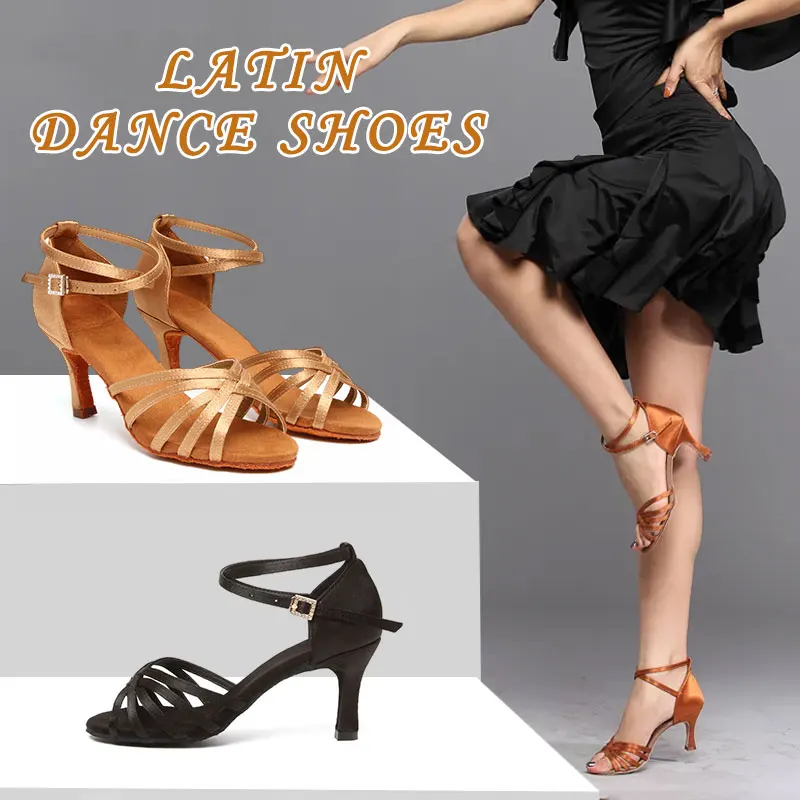 Женские туфли для танцев профессиональные атласные из искусственной кожи на