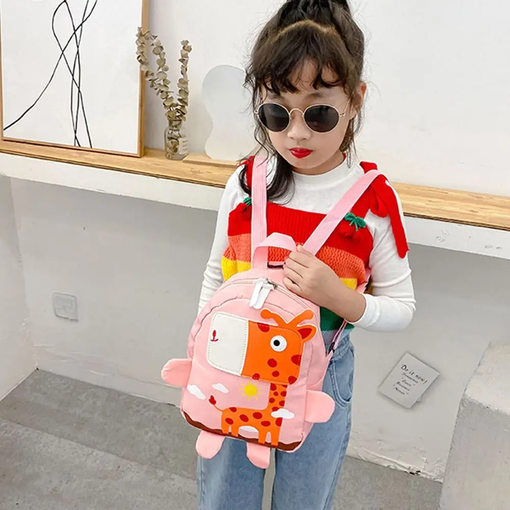 Fashion Nylon Safety Cartoon Giraffe Summer Kids Animal Backpack Anti-Lost Backpack Children School Bag Baby Backpack