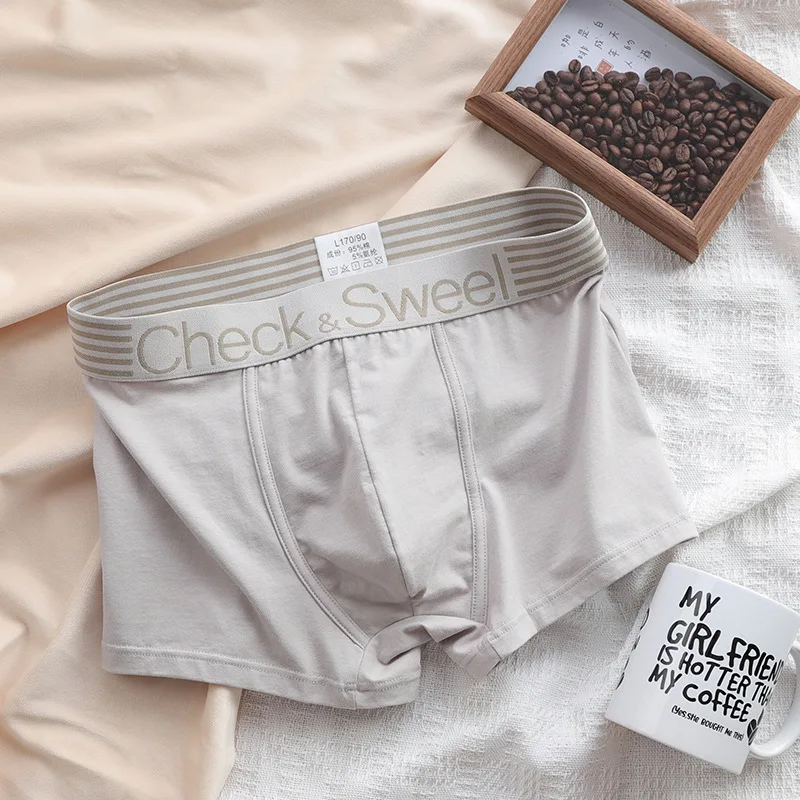 Cuppedia Men's Underwear Loose Comfortable, and Breathable Mid Rise Flat Corner Pants 3 Pack