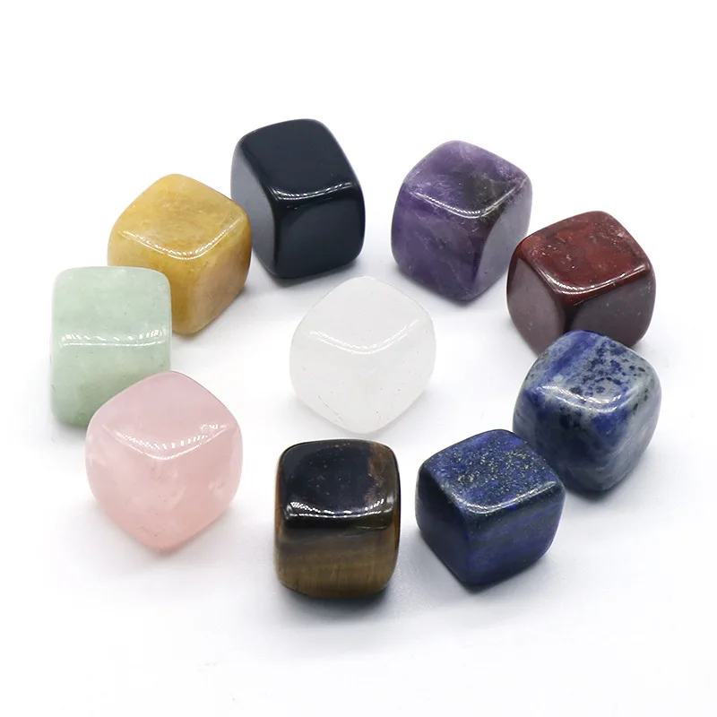 

Loose Reiki Seven Chakra Healing Crystal Natural Stone Block Tumbled Irregular Polishing Cubic Quartz Yoga Energy Bead