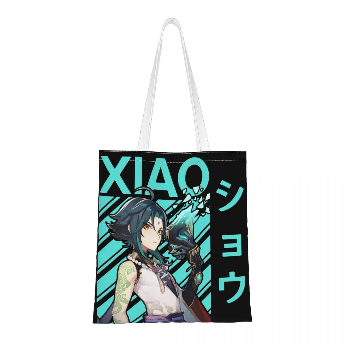 

Xiao Genshin Impact Female Shoulder Bags Anime Game Eco Shopping Bags Fashion Large Capacity Shopping Tote Kawaii Shopper Bag
