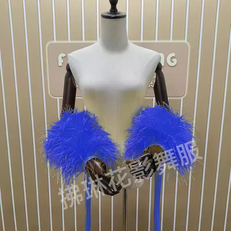 Платье для бальных танцев платье латиноамериканских с страусиными перьями