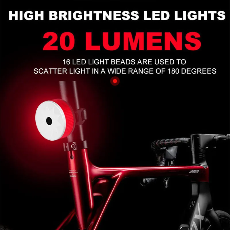 

Задний светодиодный фонарь для велосипеда, многофункциональные перезаряжаемые Usb-фонари круглой формы, красный свет