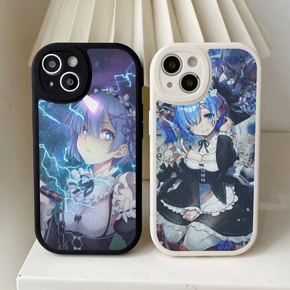 

Anime RE ZERO Ram Phone Case Hard Leather For iPhone 14 13 12 Mini 11 14 Pro Max Xs X Xr 7 8 Plus Fundas