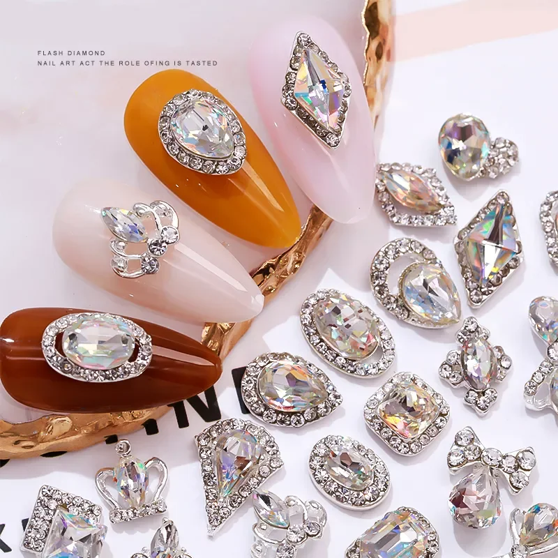 

NEW2023 pieces colorful rhinestone nail art decoration gold gemstone nail rhinestone nail decoration moon star shaped jewelry de