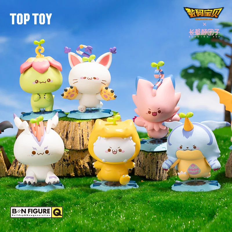 Digimon x Budding Pop Series Mystery Blind Box zhuodawang molinta doll kawaii Kid Toy action Figures Cute Girl Birthday Gift