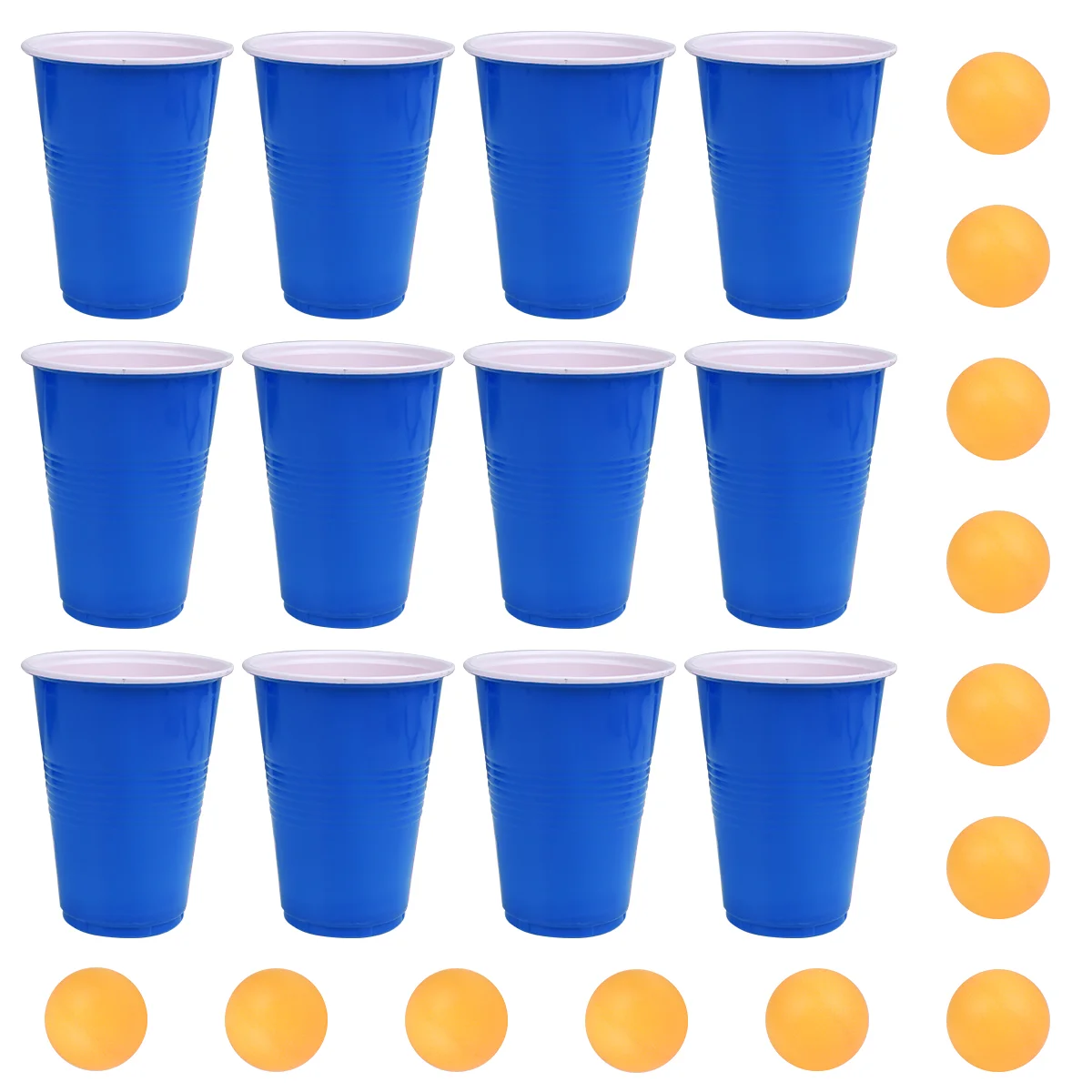 

16pcs Beer Pong Set Fun Drinking Games Novelty Jumbo Cup and Pong Throwing Game for Bar Lawn Backyard Party Blue