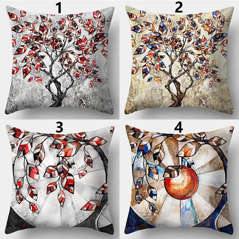 Чехол для подушки с абстрактным изображением красных и белых цветов 45x45 50x50 см |