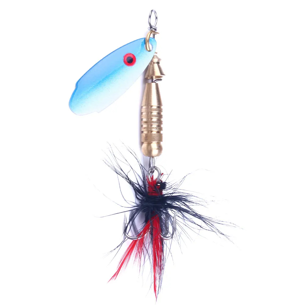 

HENGJIA 10pcs/lot 5.9g Metal Fishing Lure Spoon Spinner Bait Fishing Tackle Paillette Hard Bait Isca Artificial Feather hook