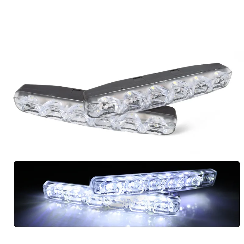 

12V 1Pair Car Auto Daytime Running Light Daylight Car Styling Lamp DRL 6 LED Waterproof Lights Fog Light 6000K Car-styling Bulbs