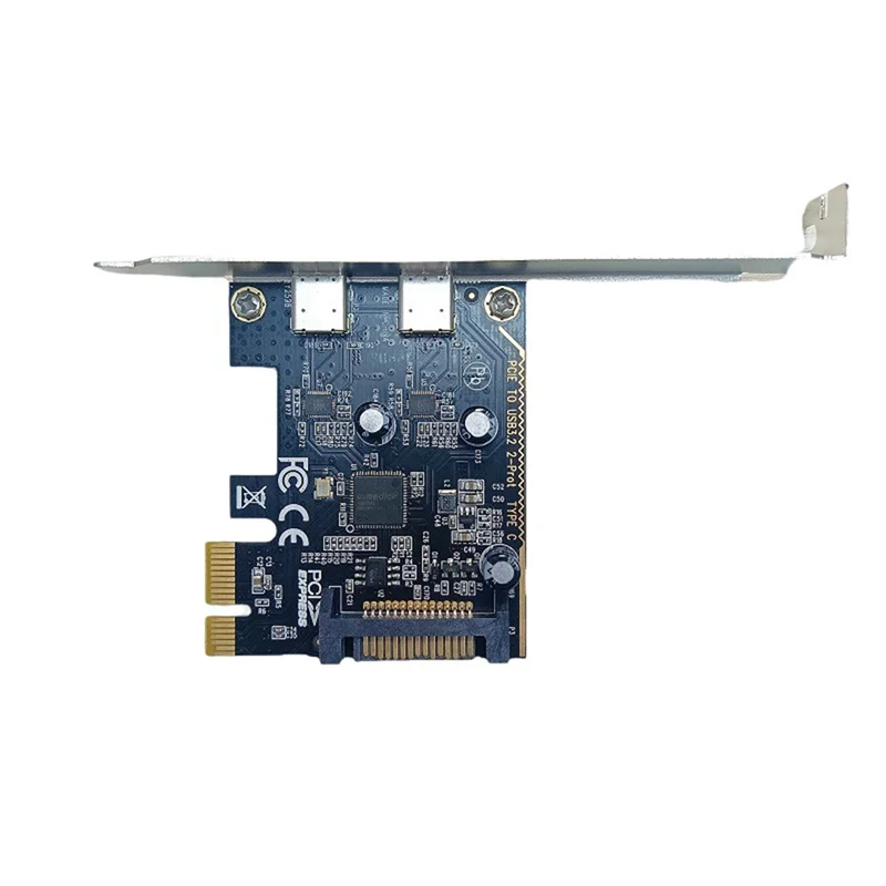 Настольная материнская плата Карта адаптера PCI-E к Type-C Двухпортовая плата расширения Type-C с использованием хост-карты ASM1042 (art.: 3920cfed69290) - 3920cfed69290