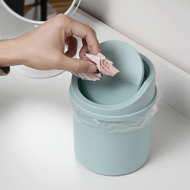 

Mini Car Trash Can Solid Trash Bin Office Desktop Trash Can Home Storage Organizer Rolling Cover Garbage Bin Cute Waste Basket