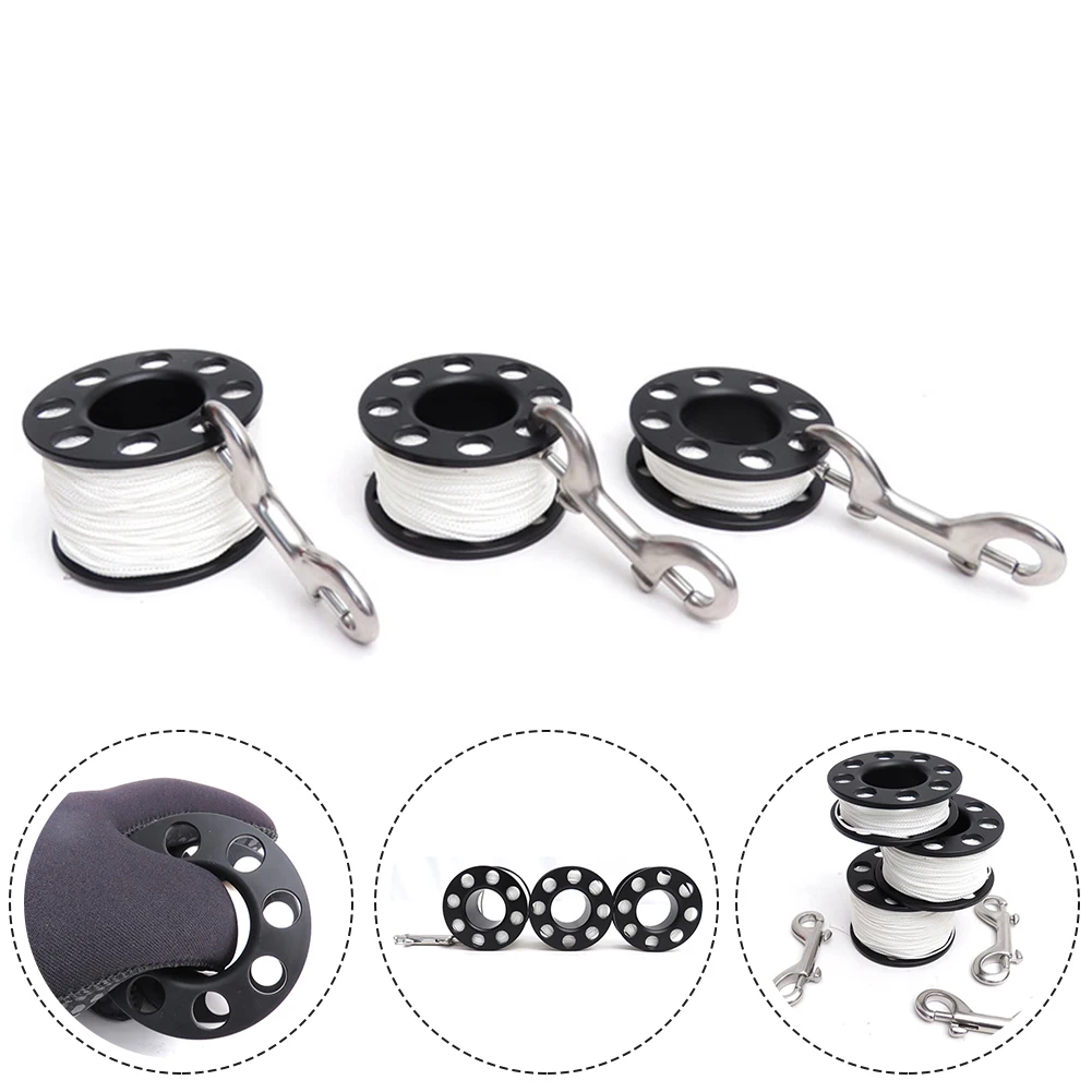 

Scuba Dive Rite Finger Spool With Line 15m 30m 50m Diving Back Fly BCDPOM Reel With Hook Line Dive Underwater Fishing Accessory