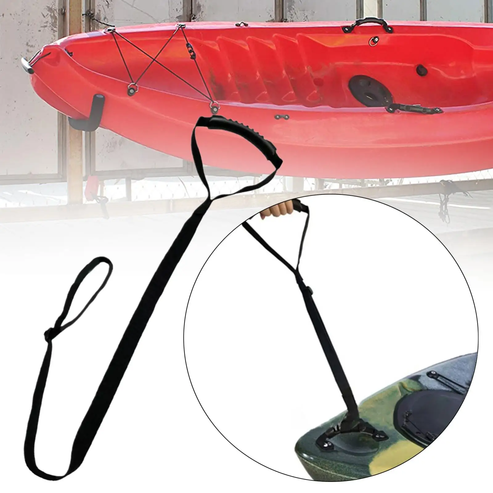 Kayak Stand up Assist Strap Canoe Drag Adjustable 33-55 Inches Strong Handle Dragging Accessories Pull
