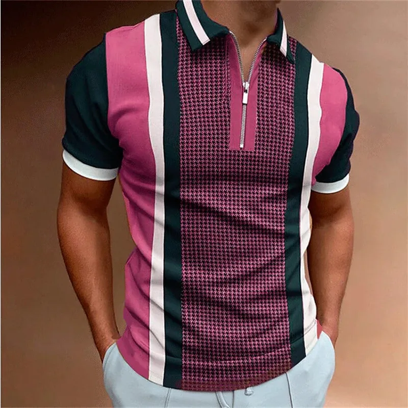 

Fashion Lapel Spliced Striped Polo Shirts Men's Clothing 2023 Summer Oversized Casual Pullovers Tops Loose T-Shirt