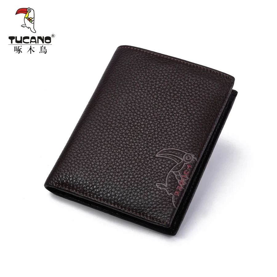 Мужской кошелек TUCANO из натуральной кожи короткий тонкий мужской двойного