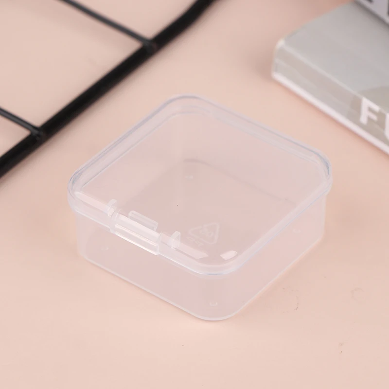 1 шт. мини-коробка для хранения с крышкой прозрачные квадратные пластиковые
