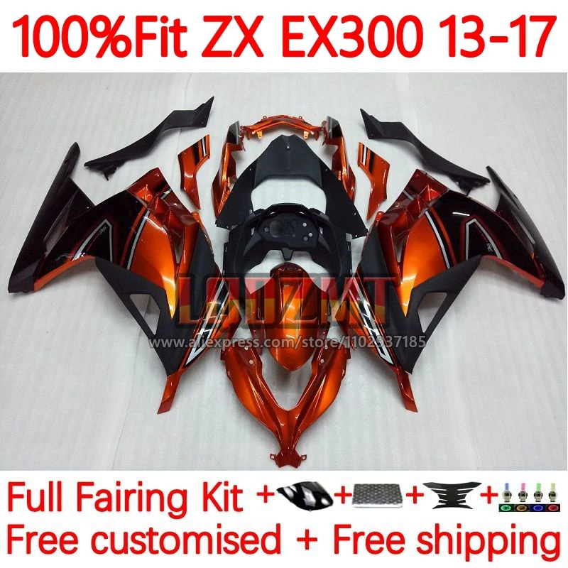 

OEM Fairings For KAWASAKI NINJA EX ZX 300R EX300 ZX3R ZX300R Orange black 2013 2014 2015 2016 2017 ZX-3R 13 14 15 16 17 35No.21