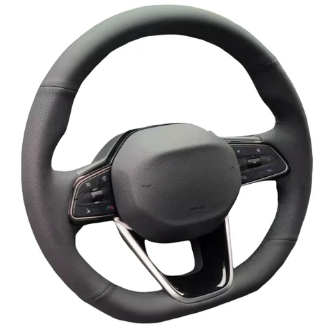 Рукоделие, искусственная кожа, дышащий черный для Geely PREFACE GT 2021 2022 2023, оплетка рулевого колеса