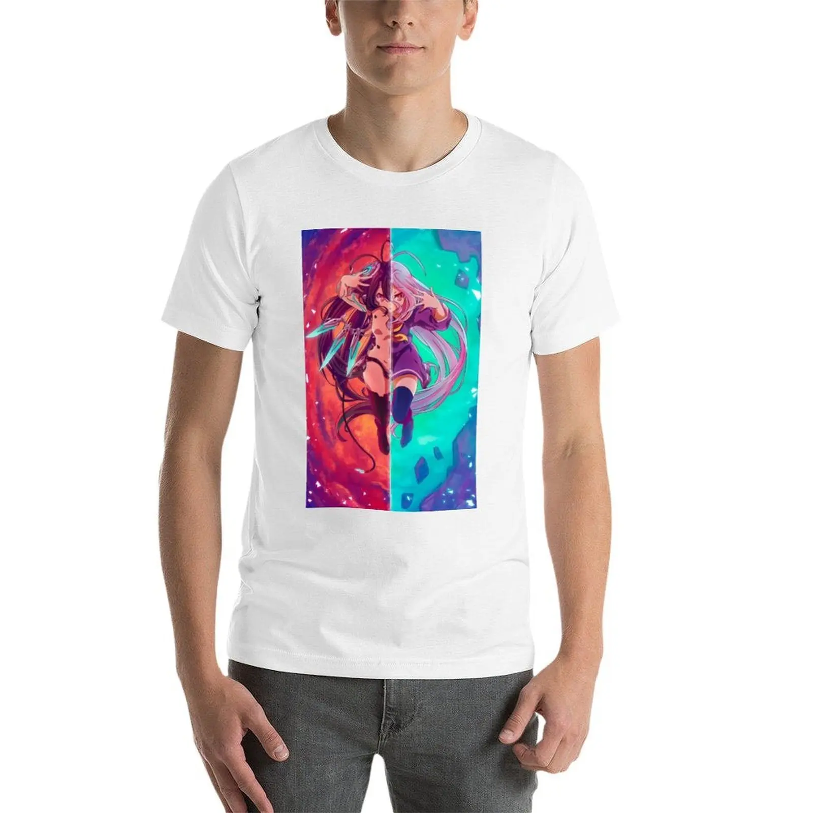 Фото Футболка Shiro x Shuvi No Game No Life, мужские футболки с графическим рисунком, мужские хлопковые футболки, футболка из 100% хлопка №3