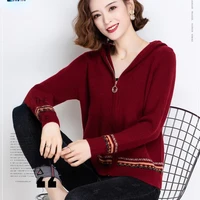 women hooded knitted cardigan autumn winter warmth long sleeve top korean fashion plus size zip cardigan loose sweater coat new