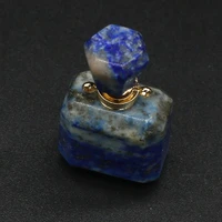 natural semi precious stone lapis lazuli perfume bottle pendant handmade crafts exquisitejewelry necklace gift size 25x36x13mm