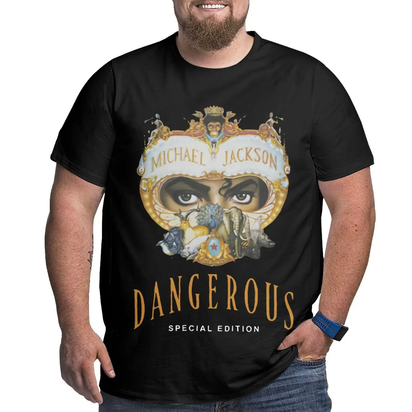 

Ed Neu 9149 Michael Jackson Men's Clothing Men Clothing Anime Men's Shirts Shirts For Men T-Shirts With Short Sleeves Harajuku