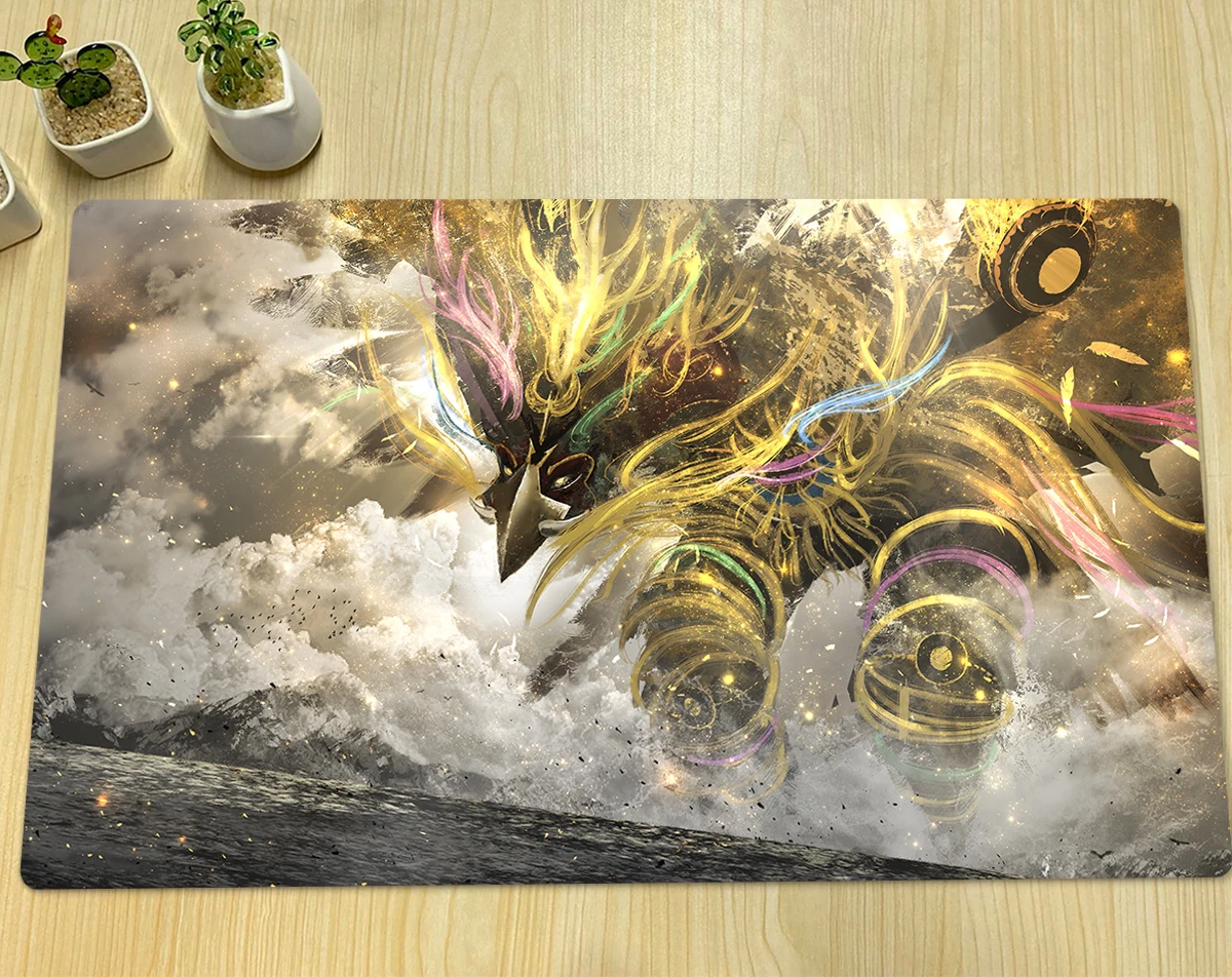 Фото YuGiOh Garunix Eternity, Hyang of The Fire Kings Mat TCG CCG Playmat Настольная игра Duel Pad Коллекционный коврик для карточных игр Коврик для мыши Бесплатная сумка №1