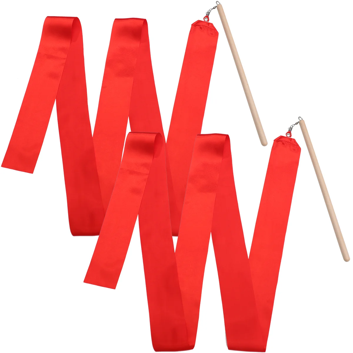 

2 Pcs Kid Presents Ribbon Stick Children Gifts Wooden Kids Gymnastics Equipment
