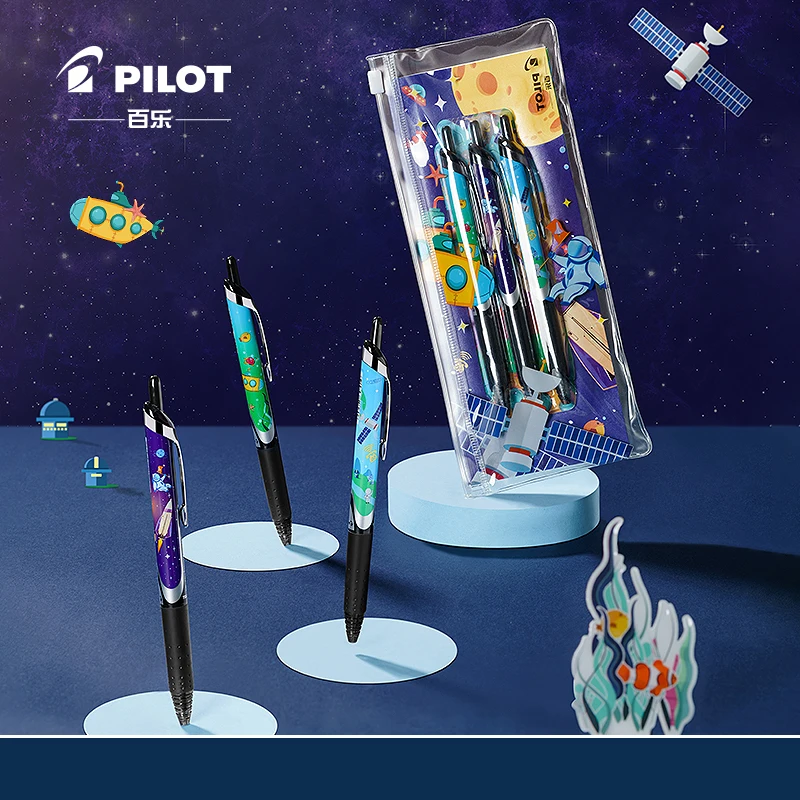 

1Set Japan Pilot Limited Technology Era BXRT-V5 Press Gel Pen 0.5mm Black Ink Student Supplies